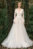 Abito da sposa con fiore naturale sogno convenzionale in tulle scintillante