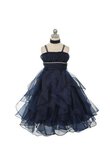 A-Line Spaghetti Träger Empire Taille geschichtes modisches bodenlanges Blumenmädchenkleid