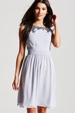 A linie knielanges Brautjungfernkleid aus Chiffon mit Perlen