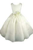 A-Line Reißverschluss Ärmellos knöchellanges Blumenmädchenkleid mit Blume