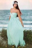 Abito da Damigella in Chiffon Cerniera con Increspato senza spalline A-Line A Terra