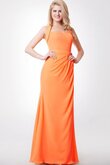 Robe demoiselle d'honneur simple croisade de fourreau avec zip avec chiffon