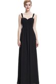 Chiffon A-Line bodenlanges Brautjungfernkleid mit V-Ausschnitt mit Rüschen