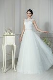 Abito da Sposa con Piega A-Line classico Spazzola Treno in Pizzo Semplice