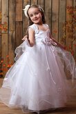 Robe de cortège enfant avec fleurs ligne a ruché textile en tulle