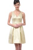 Robe demoiselle d'honneur v encolure avec zip a-ligne manche nulle
