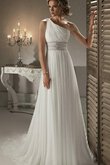 Gerüschtes Perlenbesetztes prächtiges romantisches informelles Brautkleid ohne Ärmeln