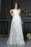 Abito da Sposa Coda A Strascico Corto con Applique Lunghi A-Line Principessa