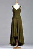 Robe demoiselle d'honneur de lotus de tour de ceinture empire de col en v a-ligne en chiffon