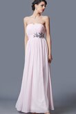 Abito da Sera con Fiore con Increspato in Chiffon alta vita con Cristino Lungo