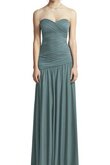 Herz-Ausschnitt Chiffon a linie bodenlanges Brautjungfernkleid mit Reißverschluss