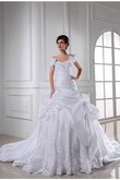 Abito da Sposa con Applique Allacciato Ball Gown con Perline Alta Vita