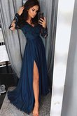 Robe de soirée en satin de traîne courte joli de col en v a-ligne