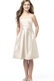 Robe demoiselle d'honneur ruché col en forme de cœur avec fleurs entrecroisé