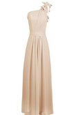 Robe demoiselle d'honneur naturel epaule nue avec zip de lotus avec sans manches