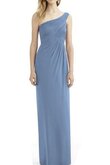 Robe demoiselle d'honneur ruché avec fronce ligne a d'épaule asymétrique en chiffon