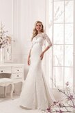 Robe de mariée romantique ceinture en étoffe avec ruban de col bateau jusqu'au sol