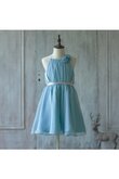 A-Line knielanges Blumenmädchenkleid mit Gürtel mit Schleife