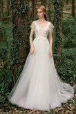 Normale Taille Faszinierend Extravagantes Formelles Brautkleid mit Bordüre