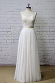 Abito da Sposa Tondo Semplice Senza Maniche Profondo V-scollo con Nastro A Terra
