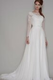 Abito da Sposa a riva Tubino con Maniche Lunghe in pizzo con Fusciacca con Applique