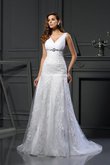 Abito da Sposa Senza Maniche A-Line V-Scollo Elegante Lunghi