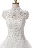 Vestido de Novia de Corte-A de Hasta la Tibia de Abalorio de Encaje Adorno de Cordón