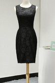 Vestido de Cóctel de Cremallera de Natural de Encaje Adorno de Escote redondo