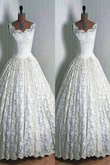 Elegante Vestido de Novia de Corte Evasé de Encaje Adorno de Hasta el suelo