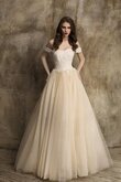 Robe de mariée delicat romantique classique de traîne courte textile en tulle