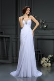 Abito da Sposa Stravagante Cuore Spazzola Treno in Chiffon Tubino