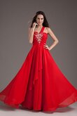 A-Line Chiffon Ein Schulter Abendkleid ohne Ärmeln
