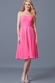 Trägerlos Herz-Ausschnitt Chiffon gerüschtes mini schlichtes Brautjungfernkleid