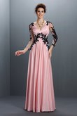 Robe de soirée charmeuse longue de princesse de col en v en chiffon