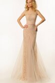 Robe de bal romantique de traîne courte avec nœud à boucles ceinture avec ruban