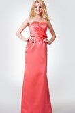 Robe demoiselle d'honneur plissé romantique en satin avec ruban avec zip