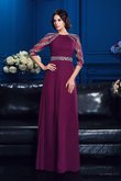 Normale Taille Perlenbesetztes Schaufel-Ausschnitt Sittsames Brautmutterkleid aus Chiffon