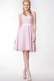 Robe demoiselle d'honneur simple avec zip en chiffon avec décoration dentelle avec ruban