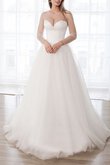 Robe de mariée longueru au niveau de sol glamour textile en tulle charmeuse naturel