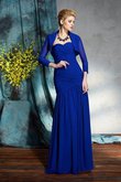 Plissiertes Ärmelloses Bodenlanges Brautmutterkleid aus Chiffon mit Drapierung