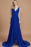 Normale Taille Sweep train Chiffon Prinzessin Brautjungfernkleid mit V-Ausschnitt