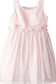 Plissiertes A-Linie Schaufel-Ausschnitt Empire Taille kurzes Blumenmädchenkleid