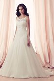 Robe de mariée a-ligne avec décoration dentelle sans empire en chiffon manche nulle