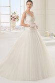 Duchesse-Linie Sweep train Spitze Garten Brautkleid mit Bordüre mit Rüschen