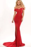 Robe de soirée longue avec sans manches d'epaule ecrite de col en cœur de traîne moyenne