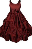 Robe de cortège enfant de lotus avec nœud à boucles fermeutre eclair ornée col u profond