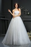 Elegante Vestido de Novia de Corte-A en Organza de Cremallera de Escote Corazón