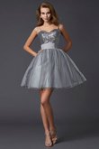 Normale Taille Reißverschluss Organza Prinzessin Mini Abiballkleid