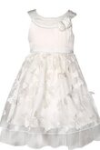 A-Linie Blumenmädchenkleid mit gekappten Ärmeln mit Schmetterlingsknoten