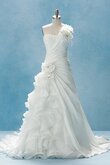 Halle klassisches Satin romantisches bodenlanges Brautkleid mit Sweep zug